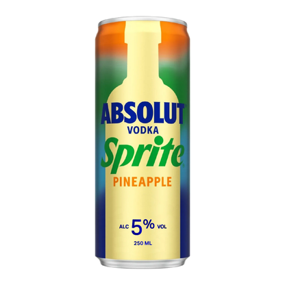 Absolut & Sprite Pineaple 12 Pack 250mL Cans (S-OOS) Back May