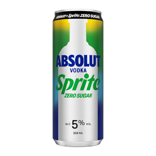 Absolut & Sprite ZERO SUGAR 6 Pack 250mL Cans (New) (HO-BS)
