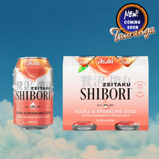 . Asahi Shibori Vodka & Sparkling Soda Peach 4 Pack 330mL Cans (New) (Due Early Septemeber)
