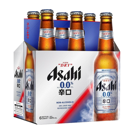 Asahi Super Dry ALCOHOL FREE 0% 6 Pack 330ml Bottles