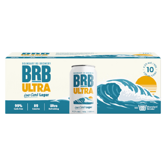 BRB Ultra Low Carb Lager 10 Pack 330mL Cans (New)