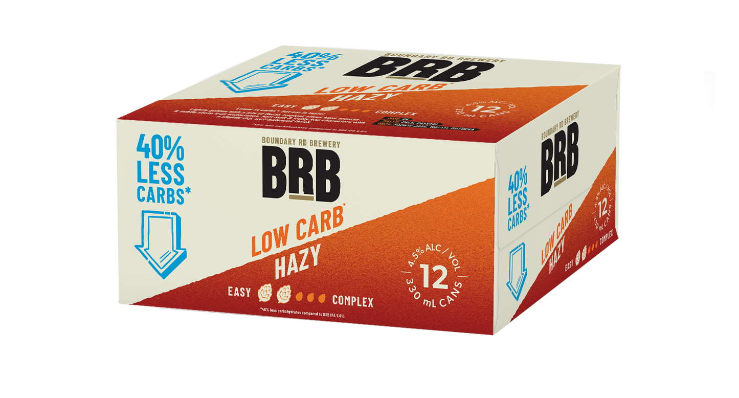 BRB Low Carb Hazy Pale Ale 12 Pack 330mL Cans