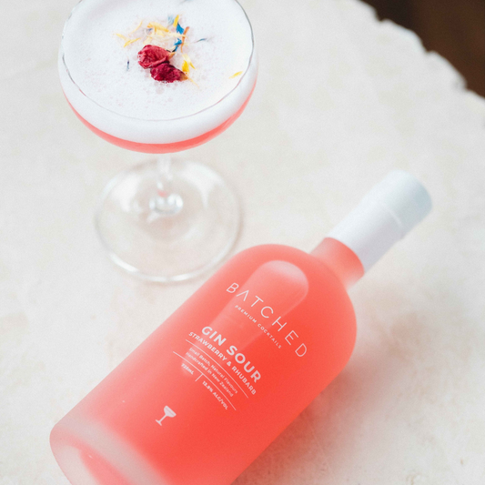 Batched Gin Sour Strawberry & Rhubarb 725mL