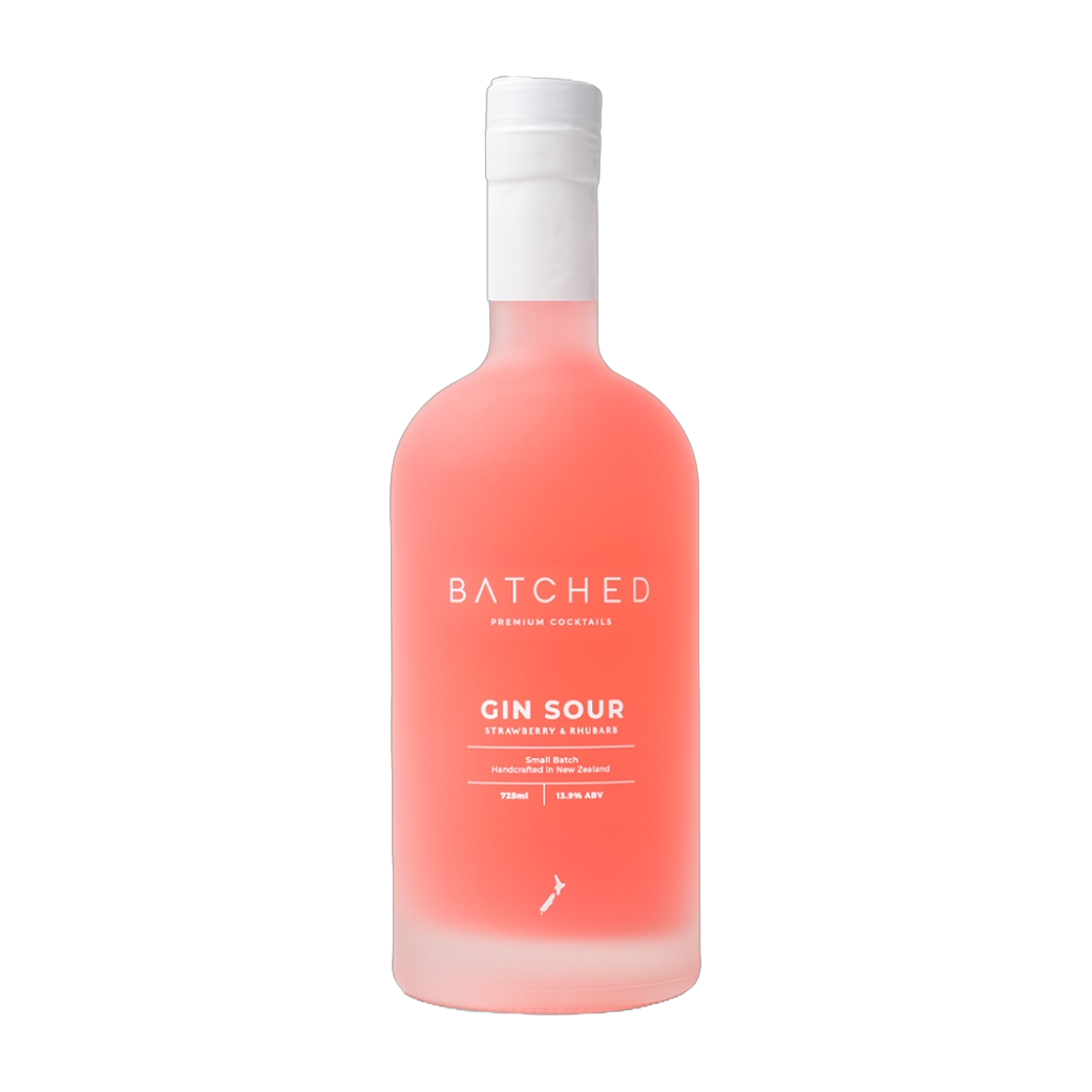 Batched Gin Sour Strawberry & Rhubarb 725ml