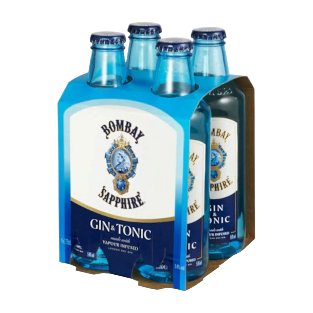 Bombay Sapphire Gin & Tonic 4 Pack 275ml Bottles - Thirsty Liquor Tauranga