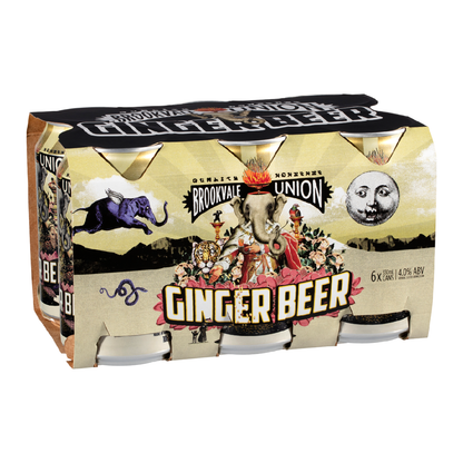 Brookvale Union Alcoholic Ginger Beer 4% 6 Pack 330mL Cans (2 for $32.00)
