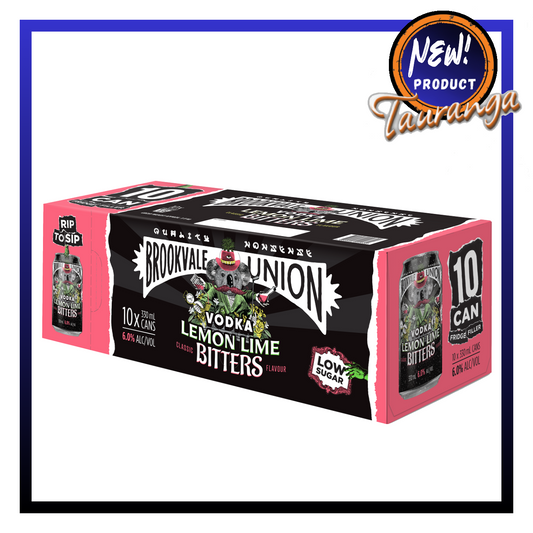 Brookvale Union Lemon Bitters Low Sugar 6% 10 Pack 330mL Cans (New)