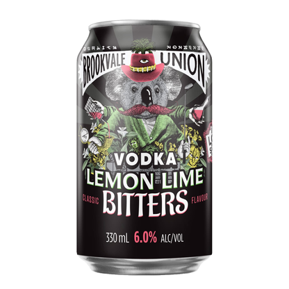 Brookvale Union Vodka Lemon Lime Bitters Low Sugar 6% 10 Pack 330mL Cans