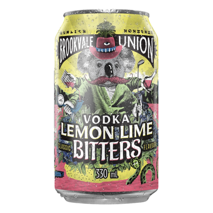 . Brookvale Union Vodka Lemon Lime Bitters 4% 6 Pack 330ml Cans (New) (Due Early June)