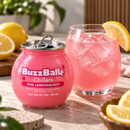 BuzzBallz Chillers 15% Pink Lemon Squeezy 187mL (New)