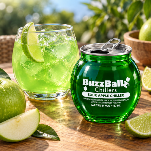 BuzzBallz Chillers 15% Sour Apple 187mL (New)