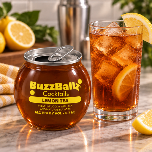 BuzzBallz Cocktails 15% Lemon Tea 187mL (New) - (S-OOS)