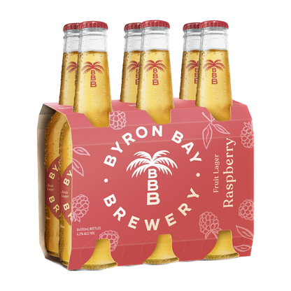 Byron Bay Raspberry Fruit Lager 6 Pack 330ml Bottles - Thirsty Liquor Tauranga