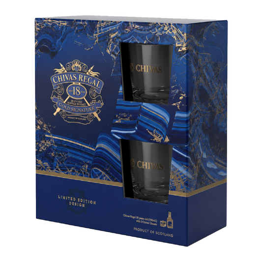 Chivas Regal 700mL 18 Year Old with 2 Glasses - (TLT-EOL)