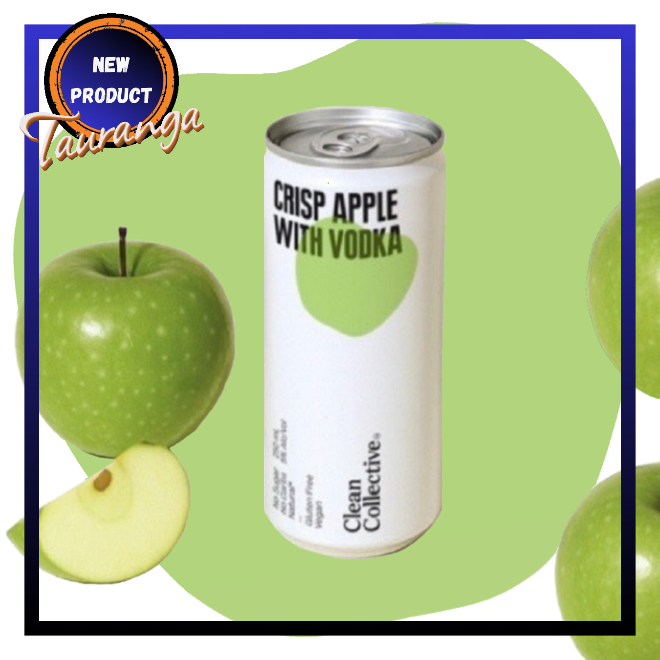 Clean Collective Crisp Apple Vodka 5% 12 Pack 250mL Cans (New)