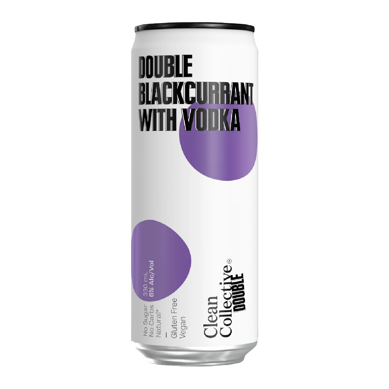 Clean Collective Double Blackcurrent Vodka 6% 4 Pack 330mL Cans (New)