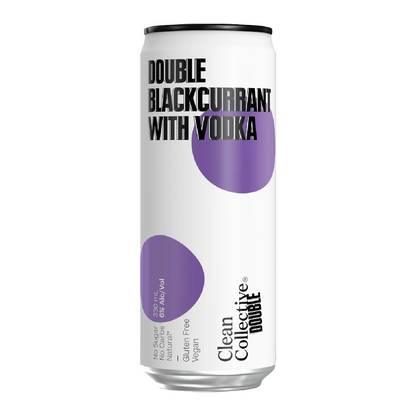 Clean Collective Double Blackcurrent Vodka 6% 4 Pack 330mL Cans (New)