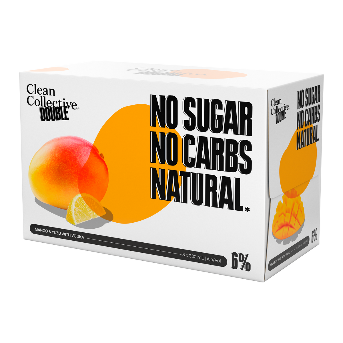 Clean Collective Double Mango Yuzu Vodka 6% 4 Pack 330mL Cans (New)