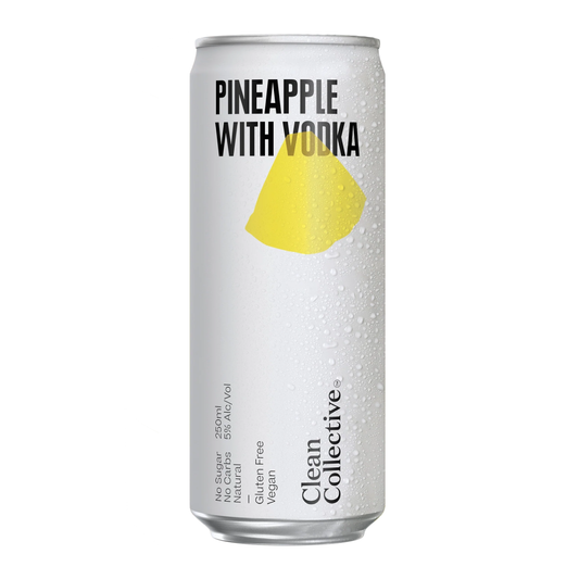 Clean Collective Pineapple Vodka 5% 6 Pack 250mL Cans (New) (HO-BS) Hybrid