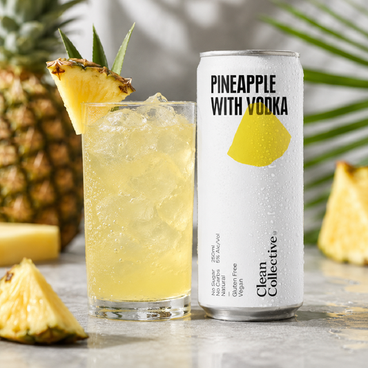 Clean Collective Pineapple Vodka 5% 6 Pack 250mL Cans (New) (HO-BS) Hybrid