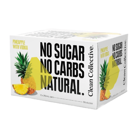 Clean Collective Pineapple Vodka 12 Pack 250ml Cans - Thirsty Liquor Tauranga