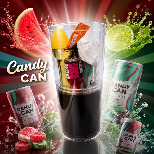 Cocktail Tube with Candy Can Mixing Drink,  Jello Shots, Straws, Cups, Lollies & Mini Alocholic Bottles (Makes 2 Alcoholic Cocktails) (New-TLT)