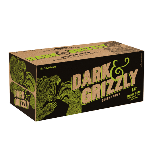 Crimson Badger Dark & Grizzly Alcoholic Ginger Beer 8 Pack 330mL Cans (New TLT)  (HO-BS)