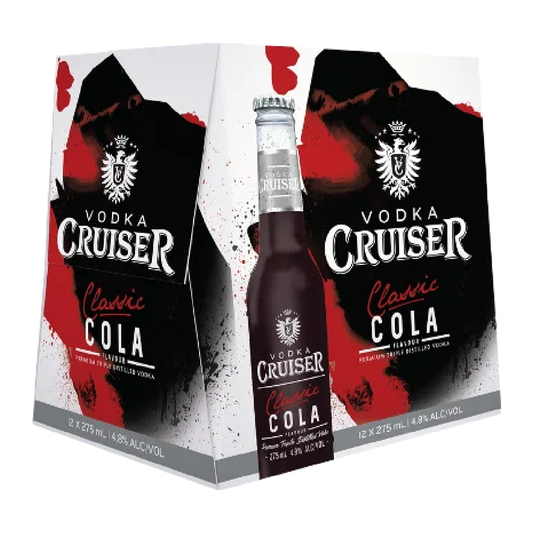 Cruiser Vodka 4.8% Classic Cola 12 Pack 275mL Bottles (New)