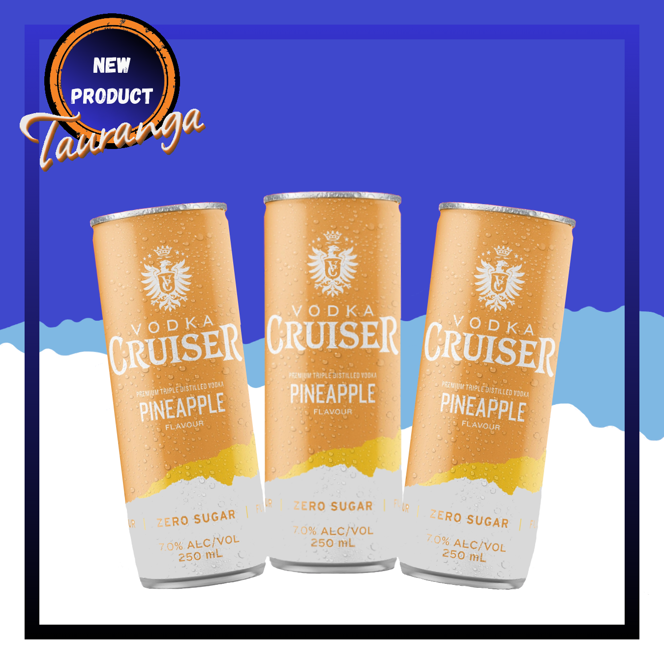 Cruiser Vodka 7% Pineapple Zero Sugar 12 Pack 250mL Cans