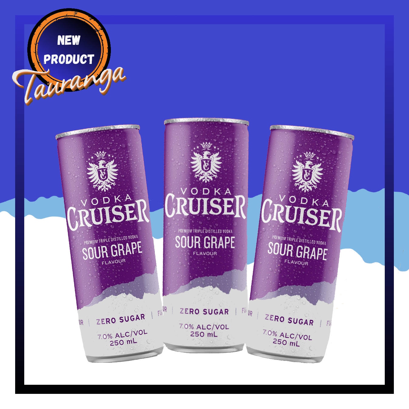 Cruiser Vodka 7% Sour Grape Zero Sugar 12 Pack 250mL Cans