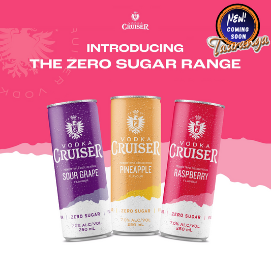 Cruiser Vodka 7% Raspberry Zero Sugar 12 Pack 250mL Cans