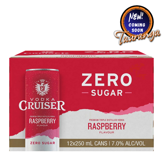 Cruiser Vodka 7% Raspberry Zero Sugar 12 Pack 250mL Cans