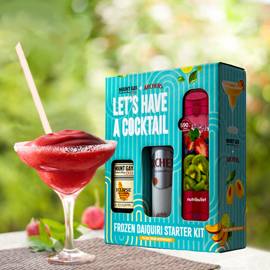 Daiquiri Gift Kit | Archers Peach Schnapps 700mL + Mount Gay Rum 700mL + Nutri Bullet Portable Blender