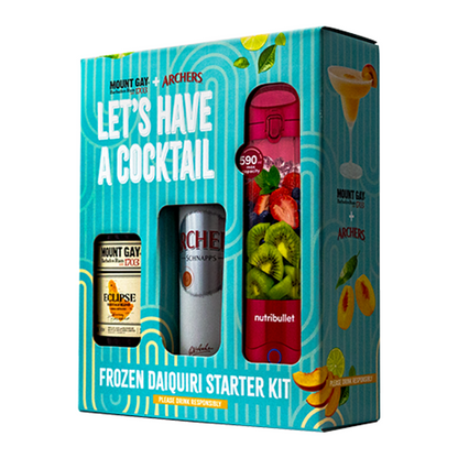 Daiquiri Gift Kit | Archers Peach Schnapps 700mL + Mount Gay Rum 700mL + Nutri Bullet Portable Blender (TL-EOL)