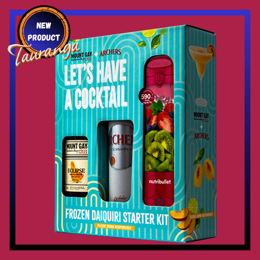 Daiquiri Gift Kit | Archers Peach Schnapps700mL + Mount Gay Rum 700mL + Nutri Bullet Portable Blender (New)