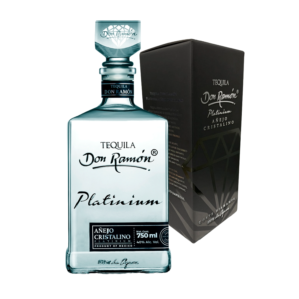 Don Ramon Platinum Anejo Cristalino Tequila 40% Black Gift Box 750ml
