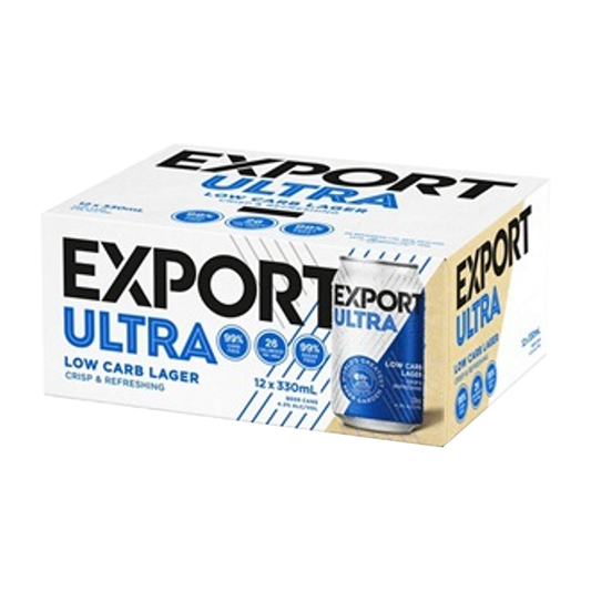 Export Ultra Low Carb Lager 4.2% 12 Pack 330ml Cans - Thirsty Liquor Tauranga