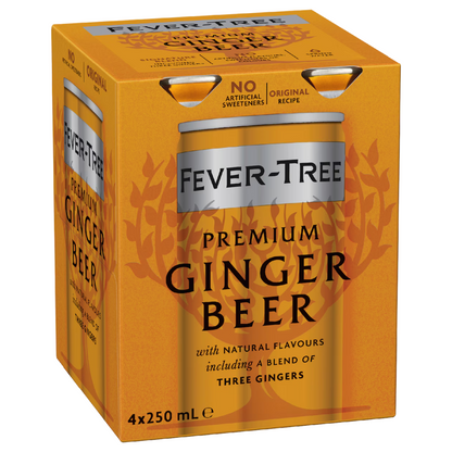 Fever Tree Ginger Beer 4 Pack 250mL Cans (New)