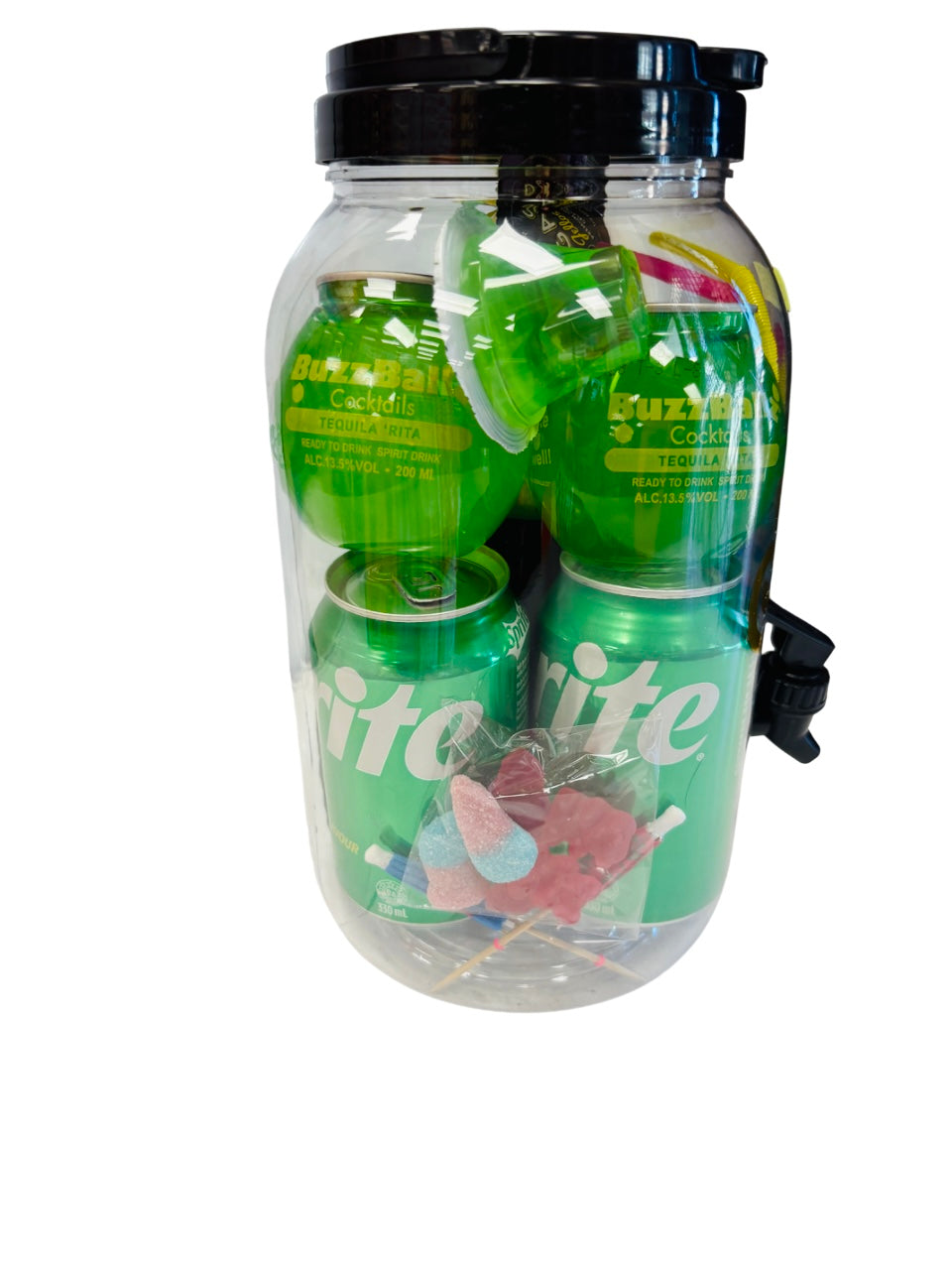 Cocktail Bucket with BuzzBallz, Jello Shots, Popping Candy & Mixing Drinks (Makes 4 Alcoholic Cocktails) (New) (TLT-MS)