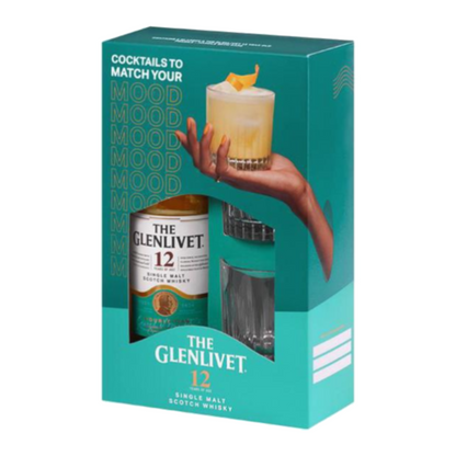 Glenlivet Giftset| Glenliviet 12 Year Old 700mL +  2 Glasses (New)