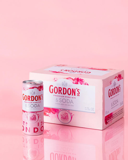 Gordons Pink Gin & Soda 4% 12 Pack 250ml Cans - Thirsty Liquor Tauranga