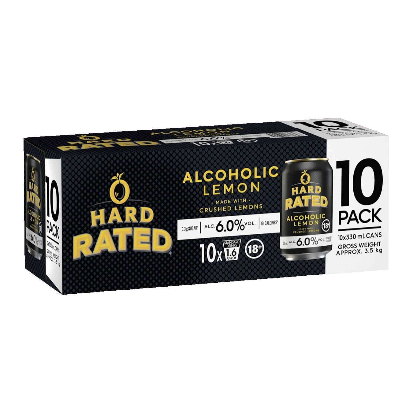 Hard Rated Lemon 6% 10 Pack 330mL Cans