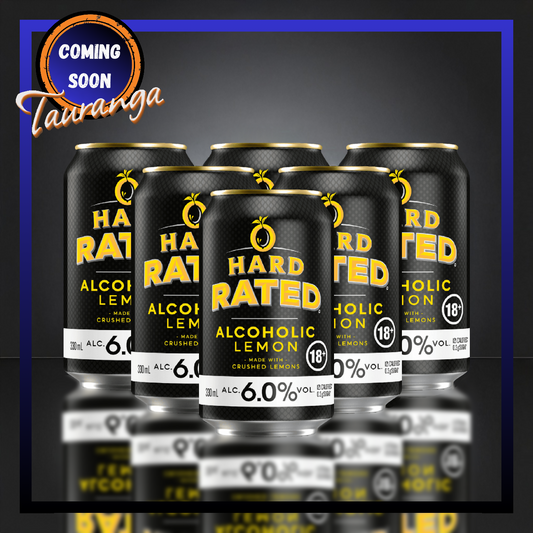 . Hard Rated Lemon 6% 6 Pack 330mL Cans (New) (Due End of October)