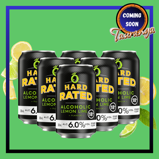 . Hard Rated Lemon Lime 6 Pack 330mL Cans (New) (Due End of October)