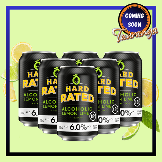 . Hard Rated Lemon Lime 6 Pack 330mL Cans (New) (Due End of October)