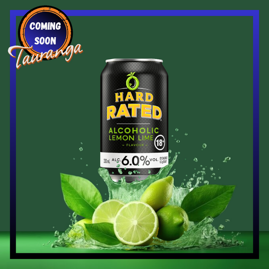 . Hard Rated Lemon Lime 6% 10 Pack 330mL Cans (New) (Due End of October)