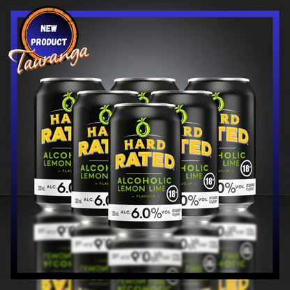 Hard Rated Lime LOW SUGAR 6% 6 Pack 330mL Cans (New)  (HO-BS)