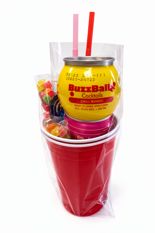 .BuzzBall & Sour Warheads Mixology Cocktail Kit with Jello Shot, Popping Candy & Mini Vodka (Makes 2 Alcoholic Cocktails)(New)  (TLT-MS)