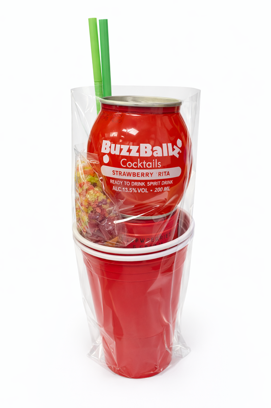 .BuzzBall & Sour Warheads Mixology Cocktail Kit with Jello Shot, Popping Candy & Mini Vodka (Makes 2 Alcoholic Cocktails)(New)  (TLT-MS)