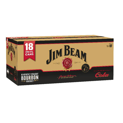 Jim Beam Cola 7% 18 Pack 250mL Cans  (HO-BS) Hybrid